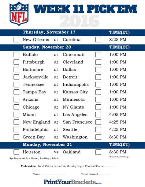 week 11 nfl spreads